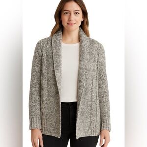 Lineamaglia Italy Alpaca Wool Blend Open Front Cardigan Sweater S Gris